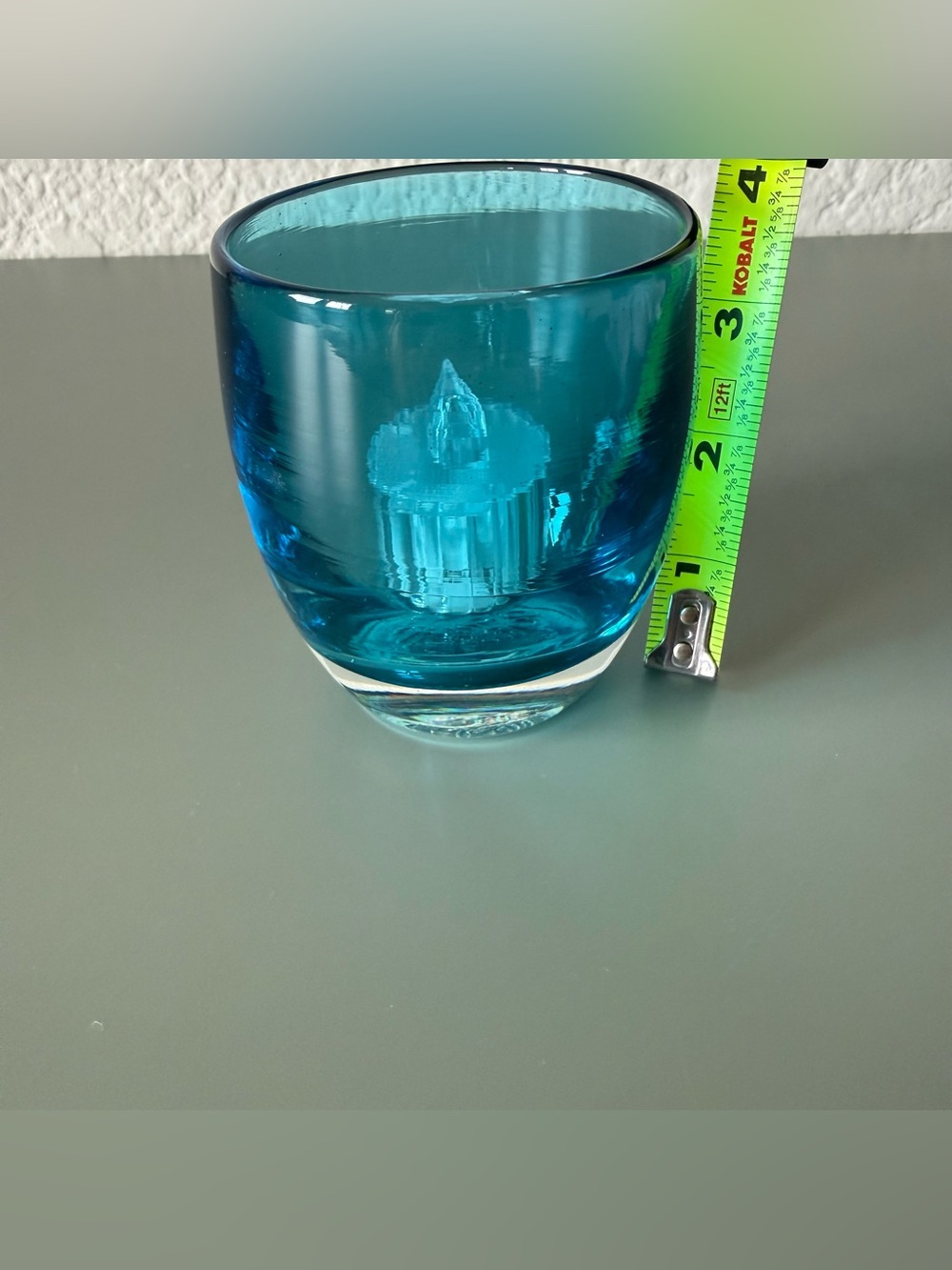 glassybaby blue eye hand-blown glass candle holder - Picture 7 of 8